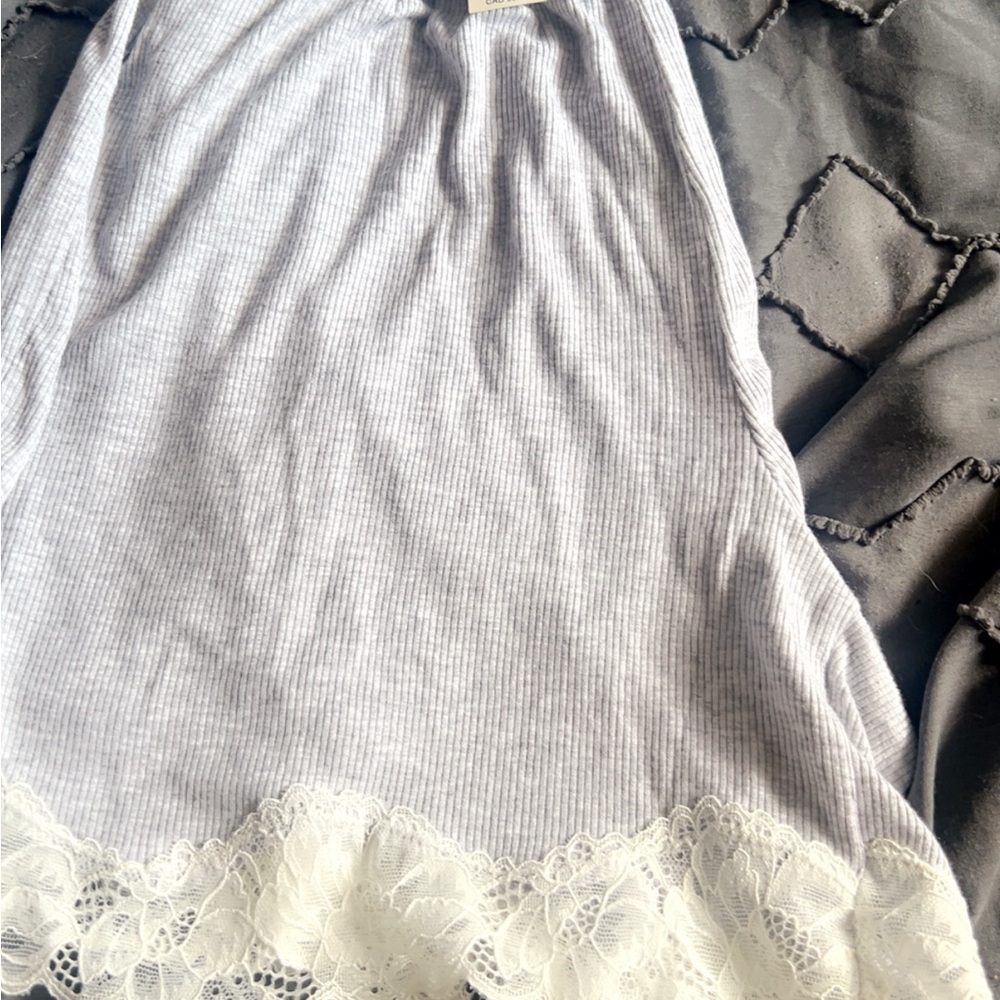 Aerie High Waist Shorts in Gray and White